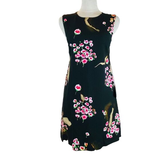 Moschino Floral Grid Print Black Dress - Picture 1 of 6